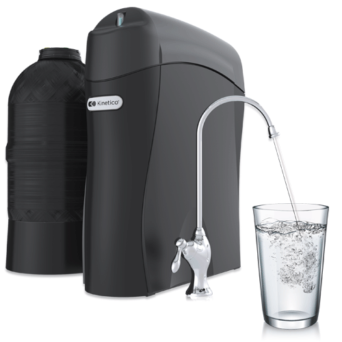 Kinetico K5 Drinking Water Station® with dedicated faucet and water glass